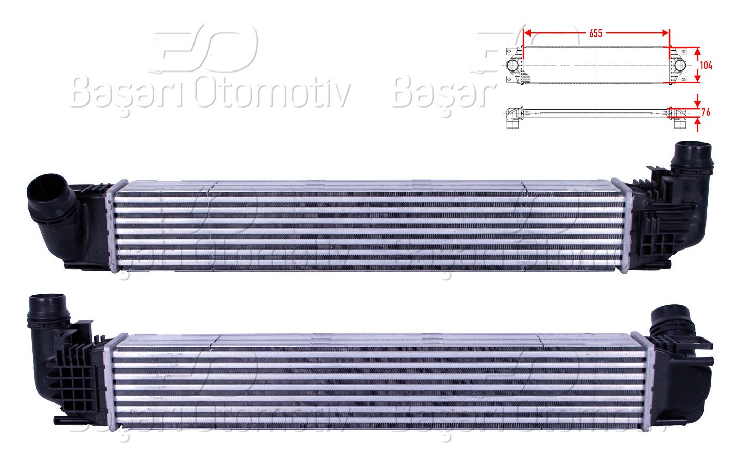 Turbo Radyatoru (Intercooler) 655X104x76 Dacıa Du 8200880552