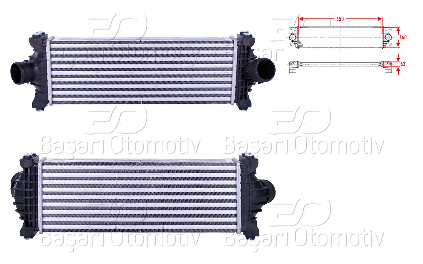 Turbo Radyatoru (Intercooler) 450X160x62 Ford Tr GK216K775AE