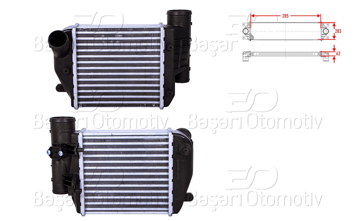 Turbo Radyatoru (Intercooler) 205X203x62 Audı A6  4F0145805E