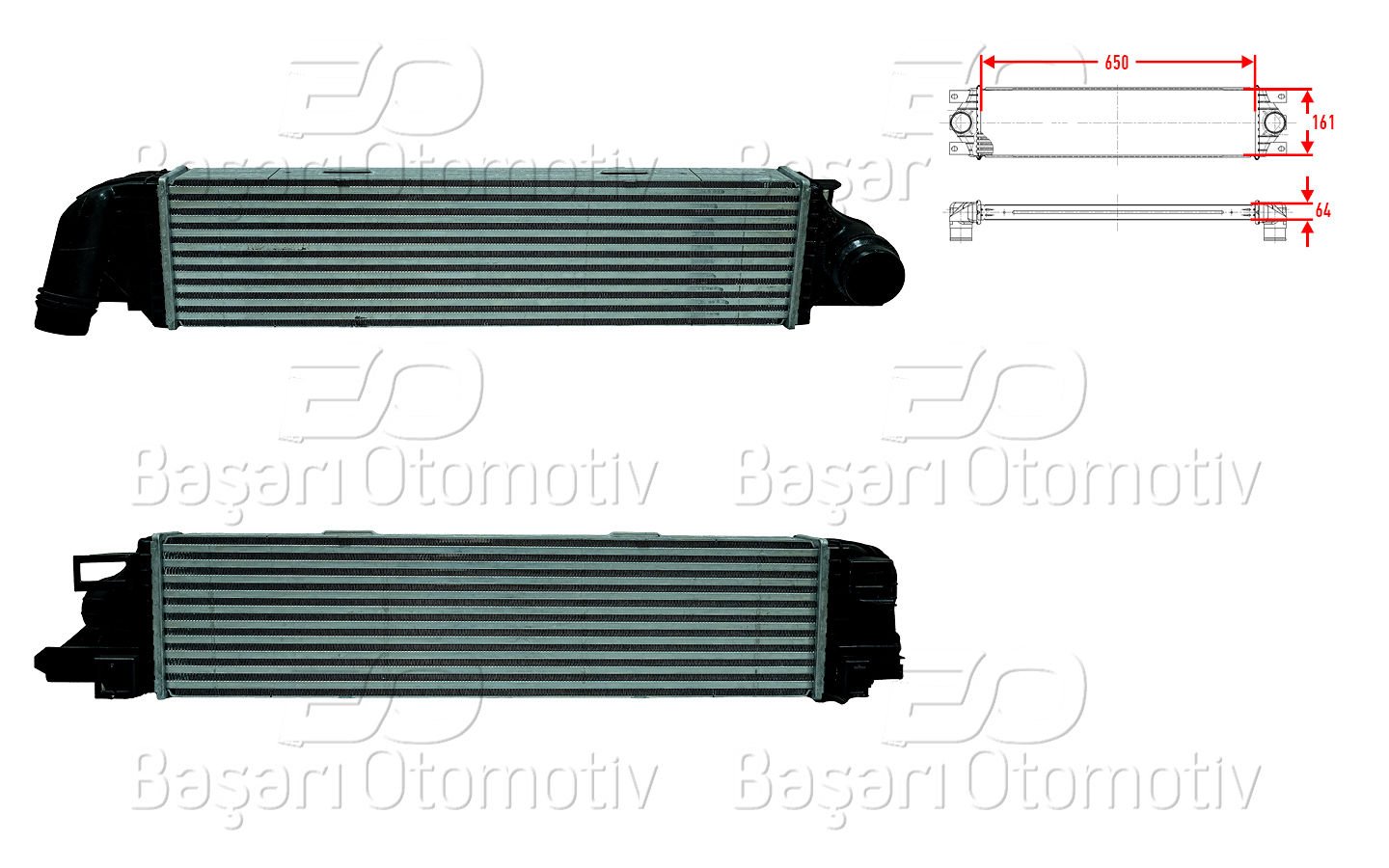 Turbo Radyatoru (Intercooler) 650X161x64 Renault Trafı 14496