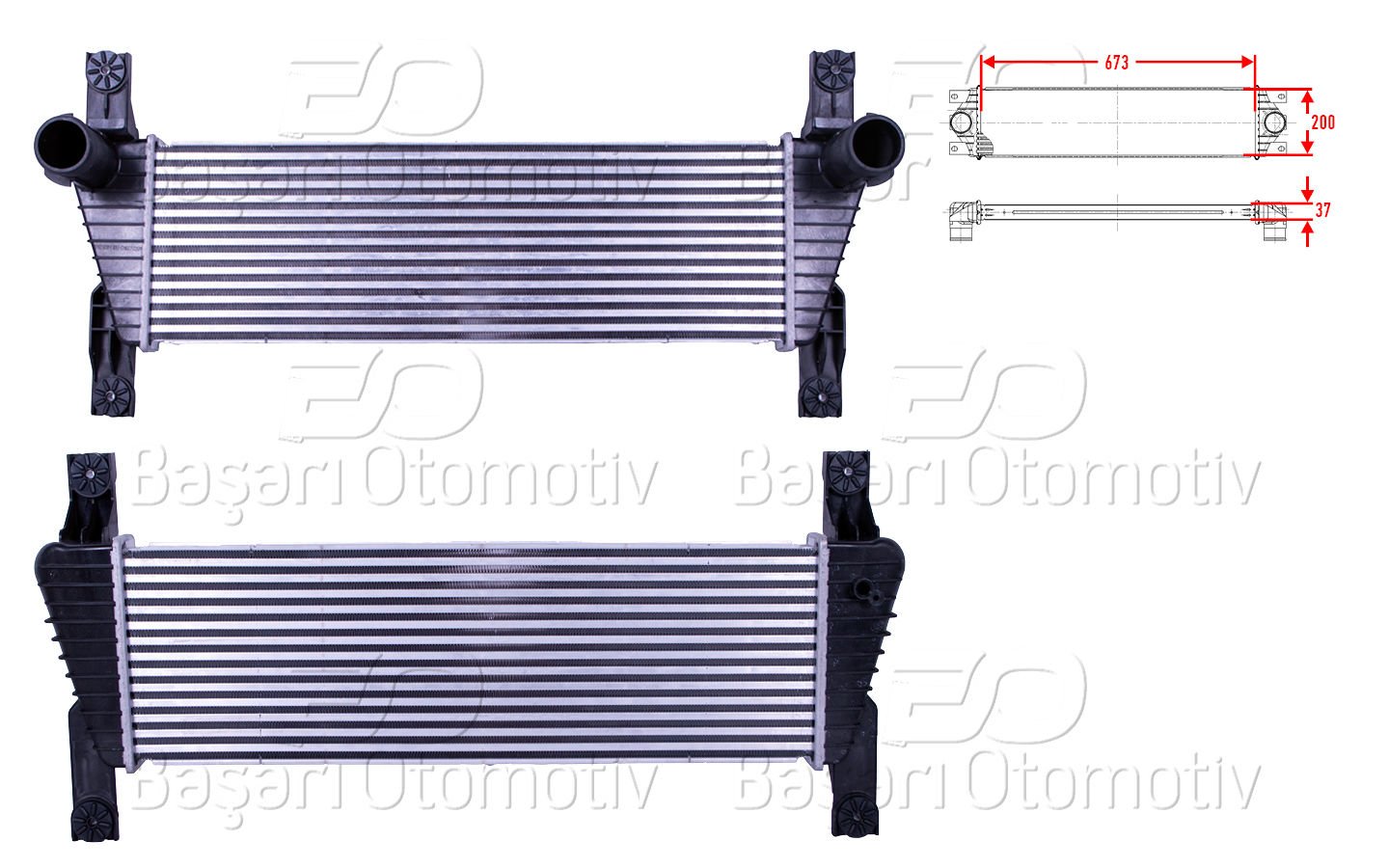 Turbo Radyatoru (Intercooler) 673X200x37 Ford Ranger (T U209