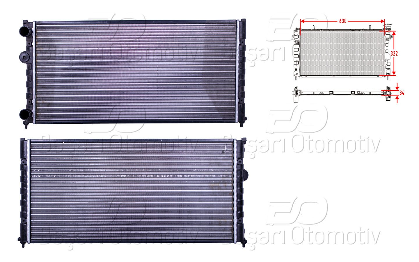 Su Radyatoru Mekanık Mt-At 630X322x34 Mm Vw Polo 6K0121253AC