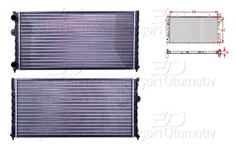 Su Radyatörü Mekanik Mt-At 630x322x34 Mm Vw Polo 6K0121253AC