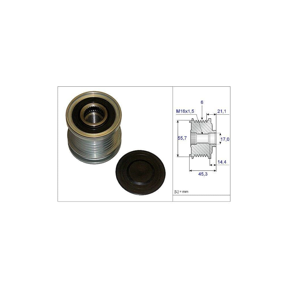 Ina Alternatör Kasnağı VW A4 - A6 1.6 - 2.0 ALT-ALZ-BFB 06B903119A