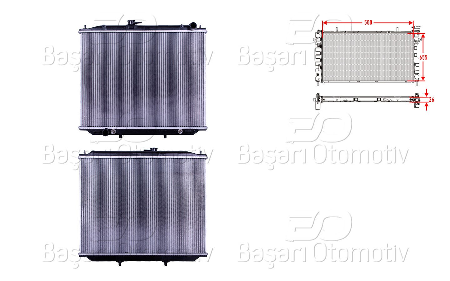 Su Radyatoru Brazıng At 500X655x26 Mm Nıssan Terrano 2 21450
