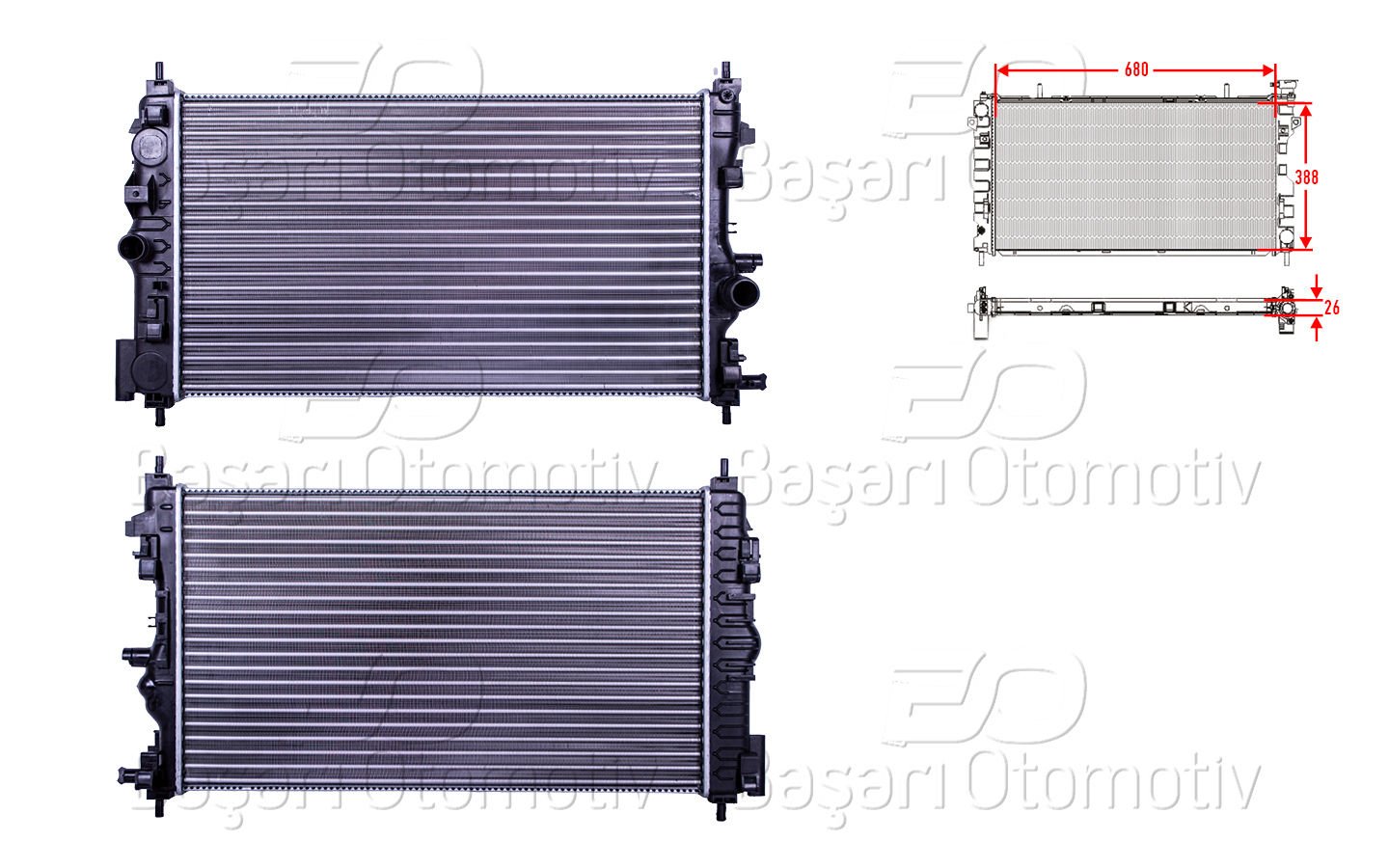Su Radyatoru Mekanık Mt 680X388x26 Opel Astra J 1.6  1300346