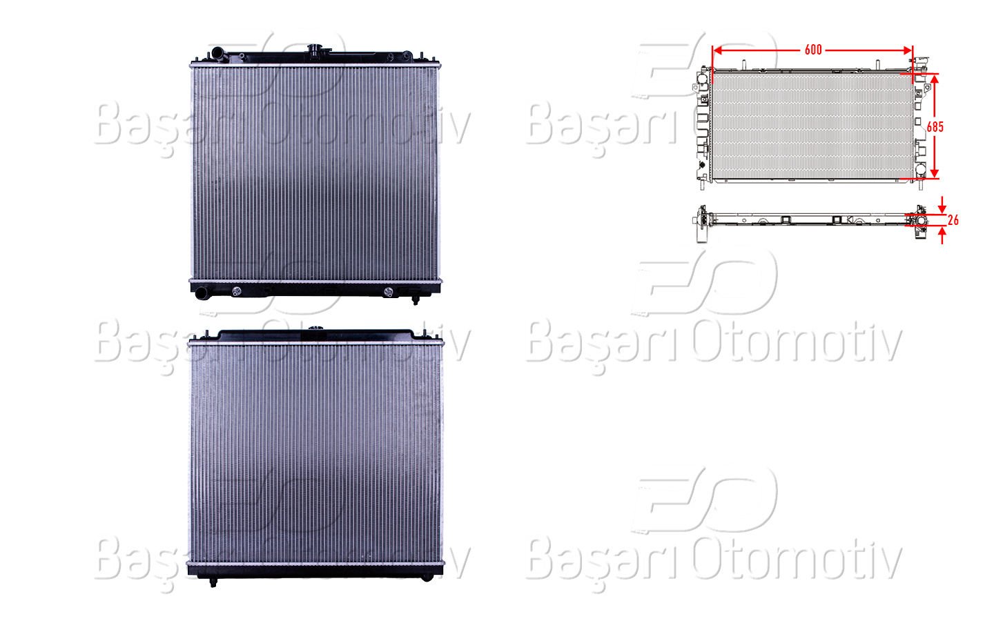 Su Radyatoru Brazıng At 600X685x26 Mm Nıssan Navara 2.5 Dcı Ac+ [21460]