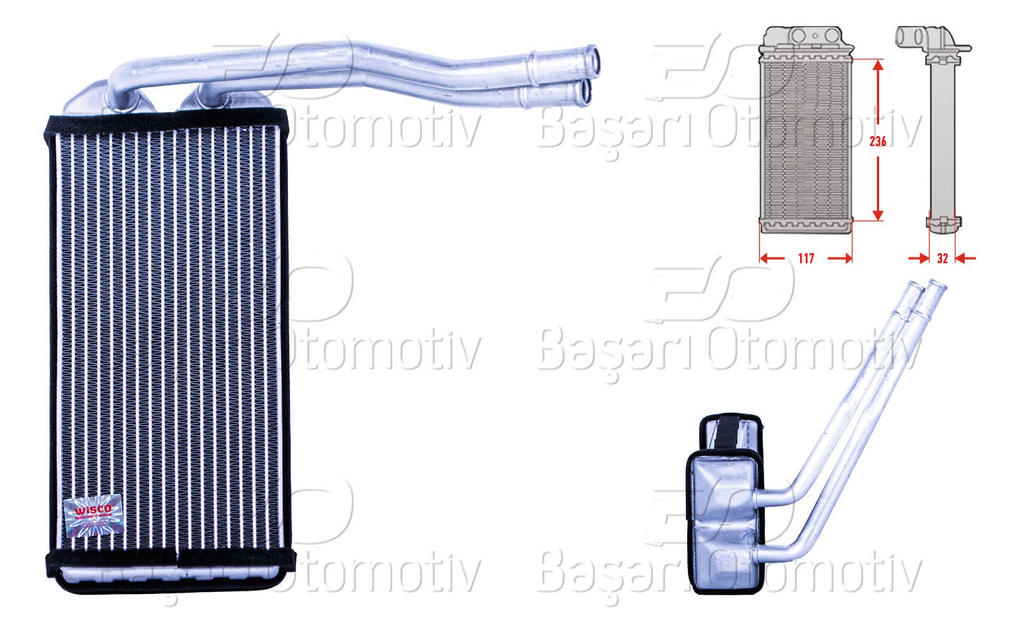 Kalorıfer Radyatoru Brazıng 235X130 Mm Land Rover  JEF100150