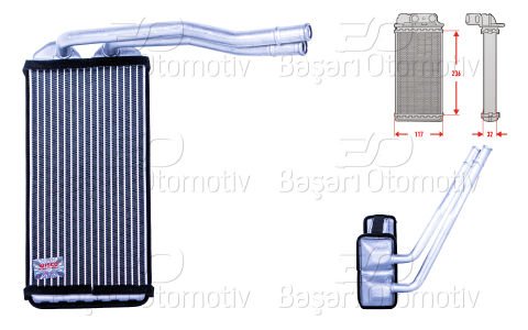 Kalorıfer Radyatoru Brazıng 235X130 Mm Land Rover  JEF100150