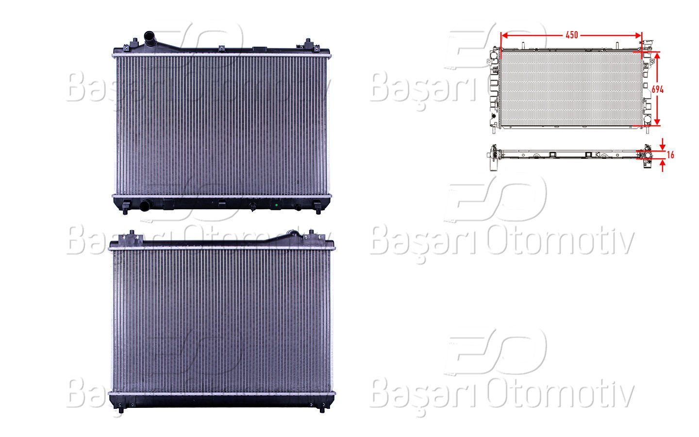 Su Radyatoru Brazıng Mt 450X694x16 Mm Suzukı Vıtara 1. 17700
