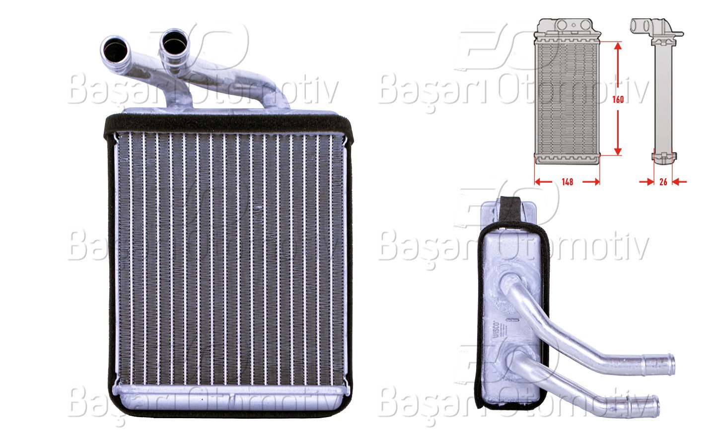 Kalorıfer Radyatoru Brazıng Mt 166X170 Mm Hyundaı H100 2.4 2.5 Tdıc [97211]