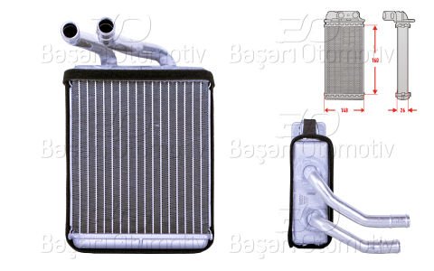 Kalorıfer Radyatoru Brazıng Mt 166X170 Mm Hyundaı H100 2.4 2.5 Tdıc [97211]