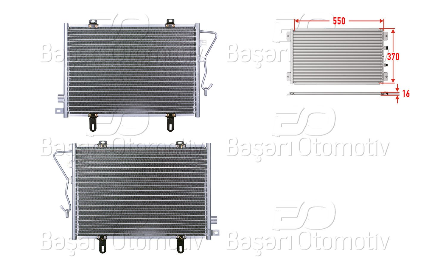 Klıma Radyatoru 550X370x16 Renault Clıo B 98> 7700414103