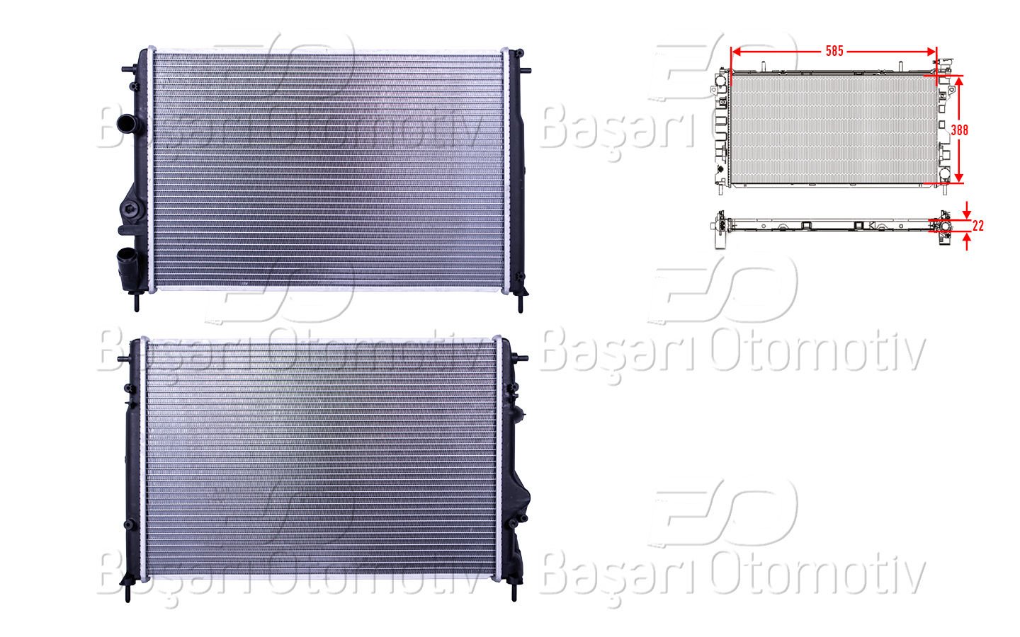 Su Radyatoru Brazıng Mt-At 585X388x22 Dacıa Logan 8200189288