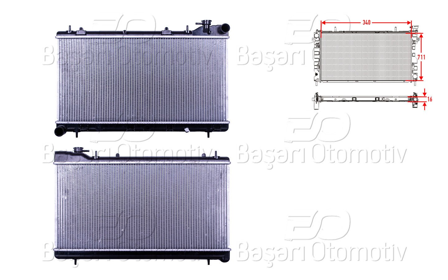 Su Radyatoru Brazıng Mt 340X711x16 Subaru Impreza 1.6. 45199