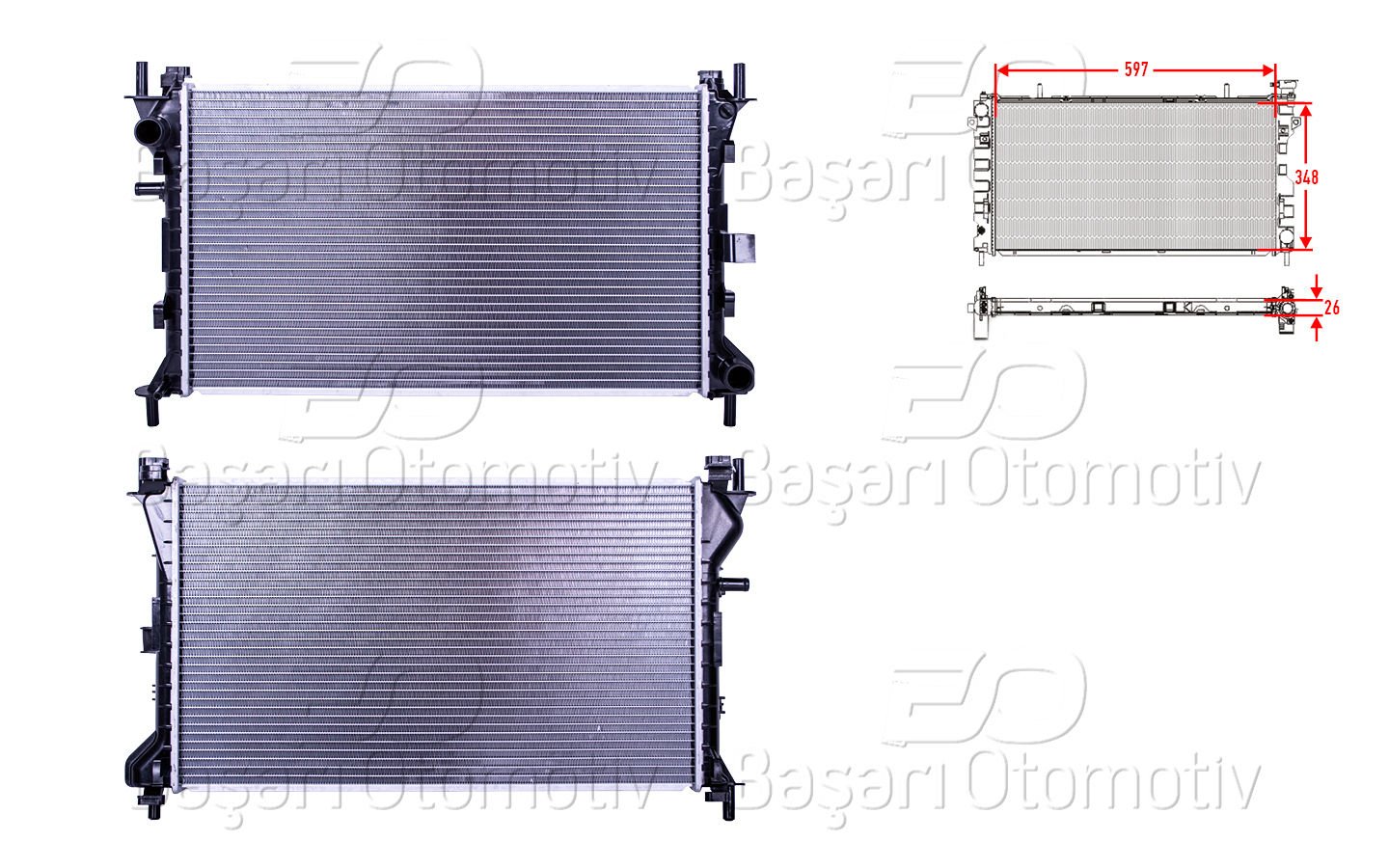 Su Radyatoru Brazıng Mt 597X348x26 Mm Ford Focus  98AB8005DE