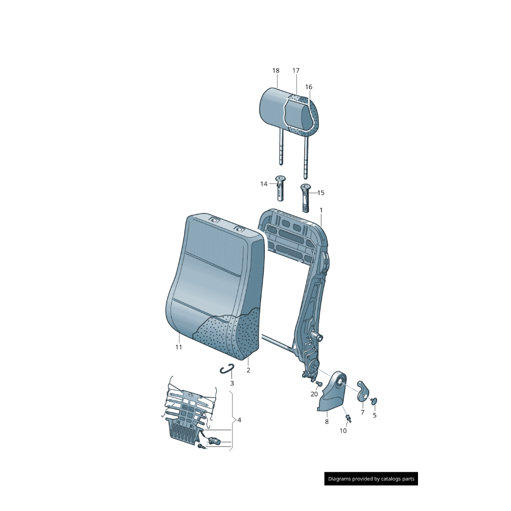 Koltuk Döşeme Sol VW Rapid 2013-2013 5JA881805FA