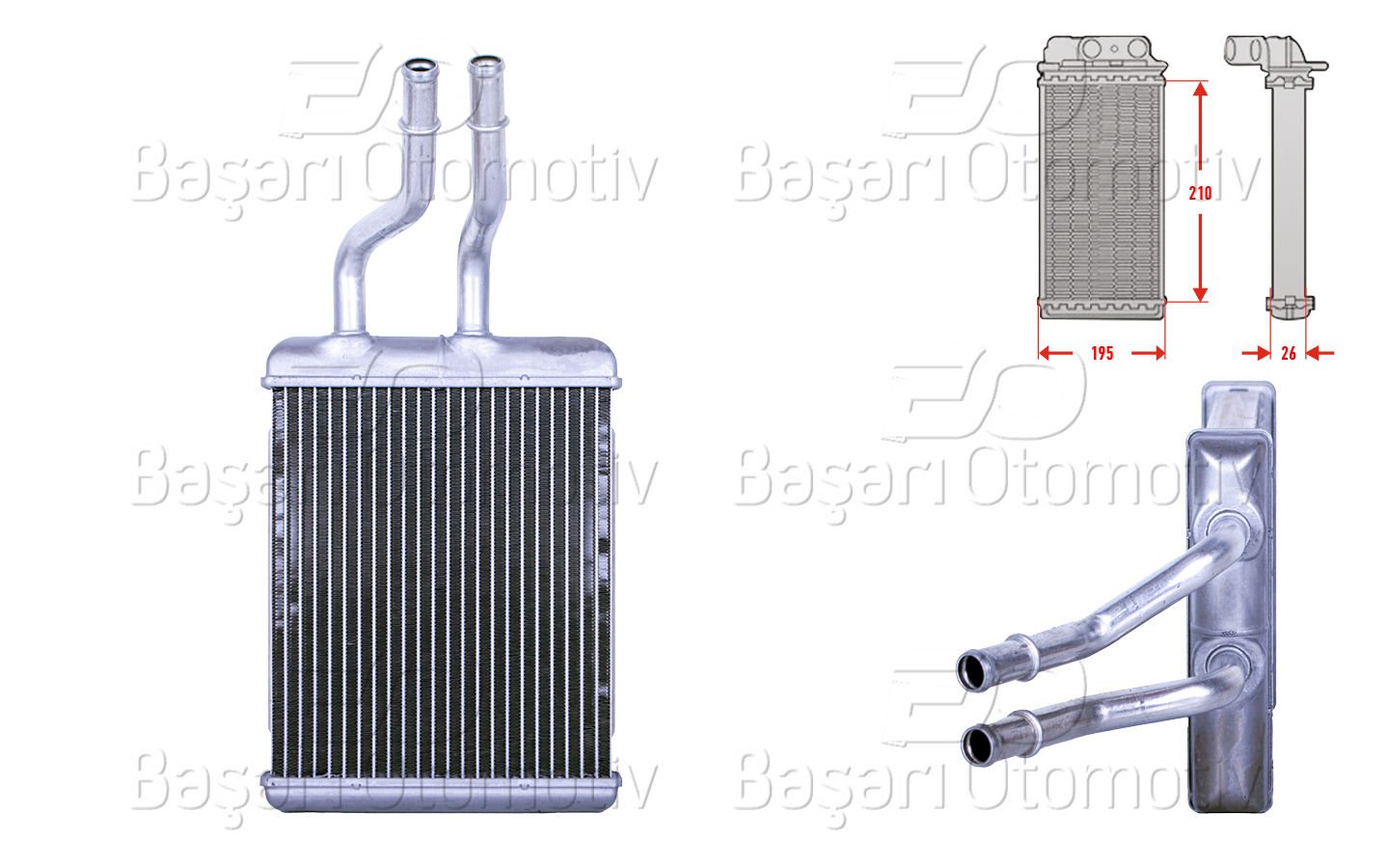 Kalorıfer Radyatoru Brazıng 210X184 Mm Alfa Romeo 147 1.6 16V [46799655]
