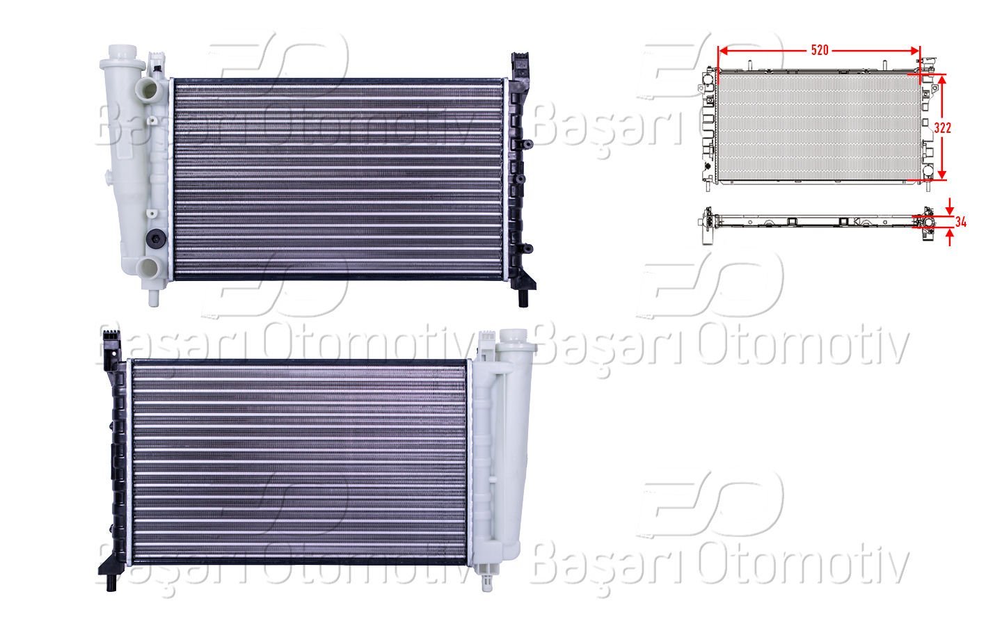 Su Radyatoru Mekanık Mt 520X322x34 Fıat Uno 70 I.E 1 7739955