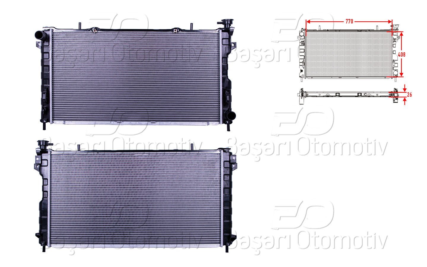 Su Radyatoru Brazıng Mt 770X408x26 Chrysler Voyager  4809225
