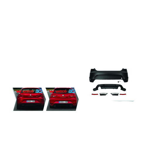 Tampon Seti Arka (Çift Egzoz Çıkışlı Difüzör) Seat Leon Aero 2013-2020 5F0807421AGRU