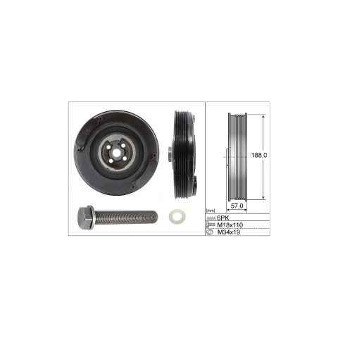 Ina Krank Kasnağı VW T4 - LT - Crafter AJA-AAB-ACV-ANJ-AVR-BJK-BJM 2.4 D - 2.5 TDI 1991-2016 074105251AC