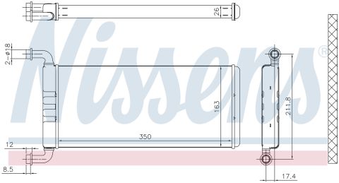 Kalorıfer Radyatoru Brazıng 350X163 Mm Vw Crafter 2E0819017C