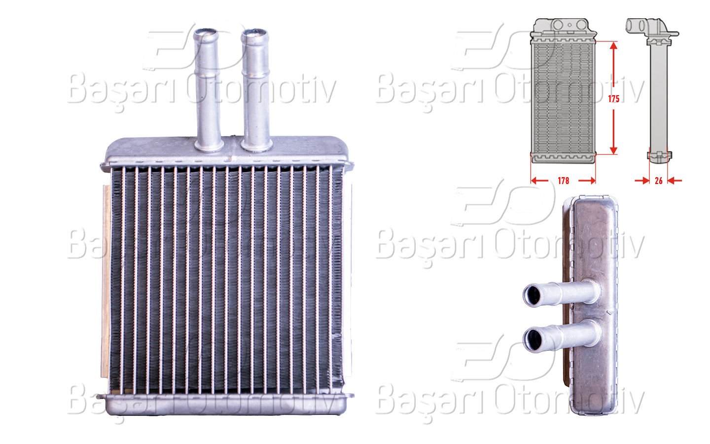 Kalorıfer Radyatoru Brazıng 175X176 Mm Daewoo Lanos 96190674