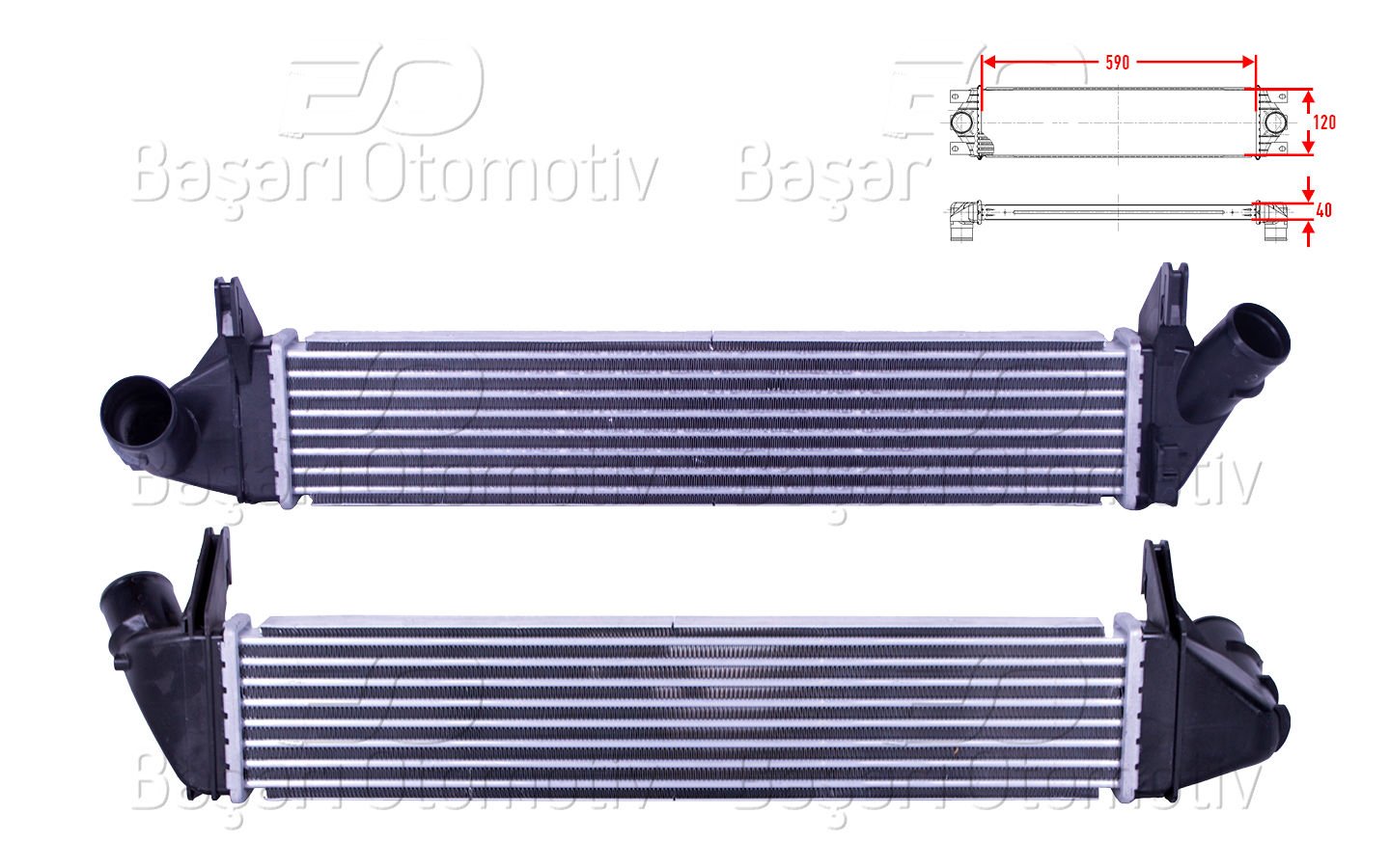 Turbo Radyatoru (Intercooler) 590X120x40 Dacıa Duster Logan Sandero Renault [8200409045]