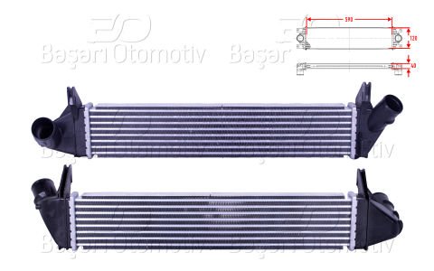 Turbo Radyatoru (Intercooler) 590X120x40 Dacıa Duster Logan Sandero Renault [8200409045]