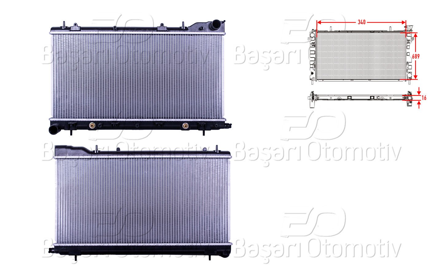 Su Radyatoru Brazıng At 340X689x16 Subaru Impreza 99-0 45111
