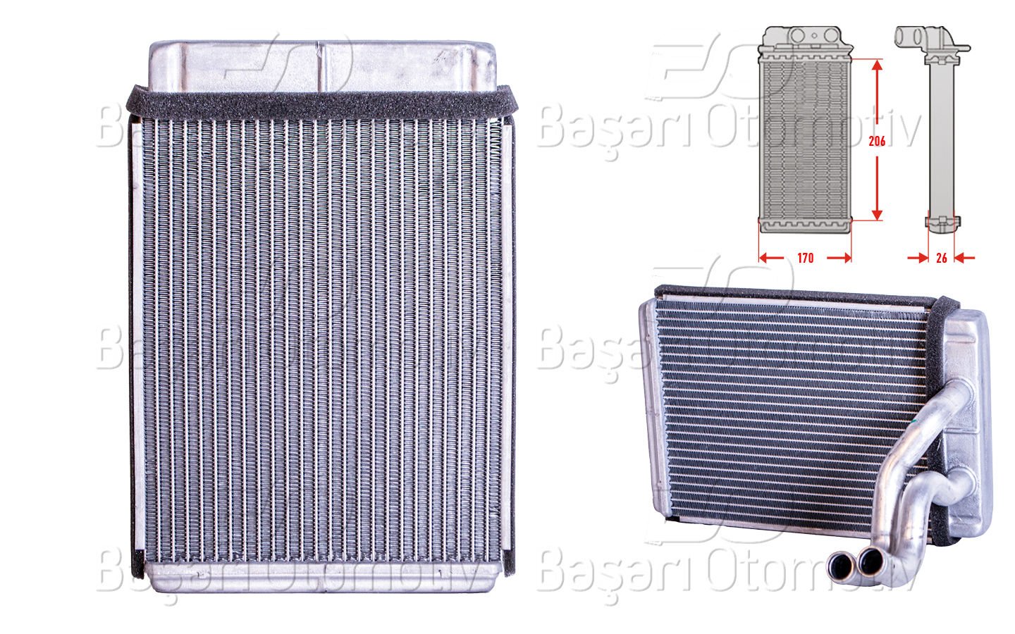 Kalorıfer Radyatoru Brazıng Mt-At 166X170x42 Mm Hyunda 97227