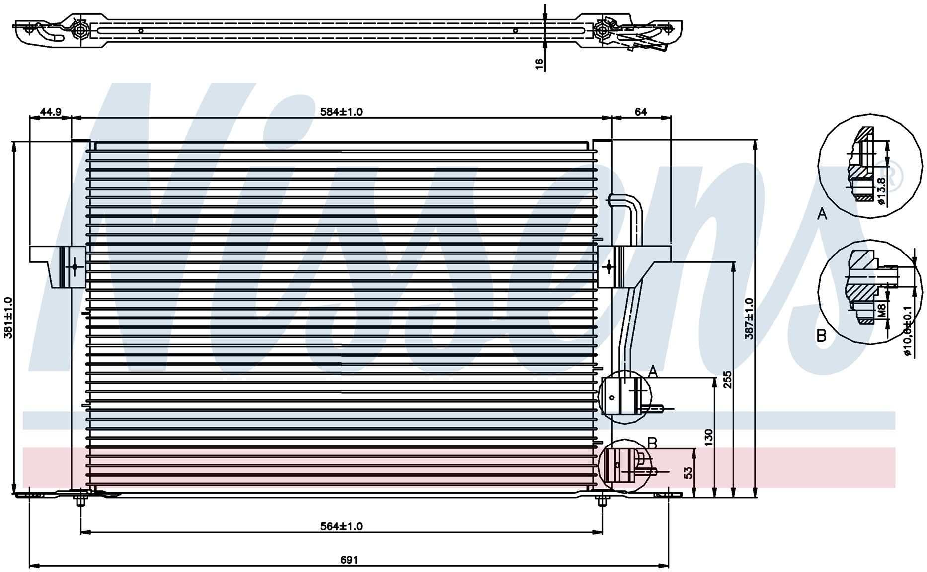 Klıma Radyatoru 590X381x16 Ford Mondeo 1.8Td. 2. 97BW19710BA