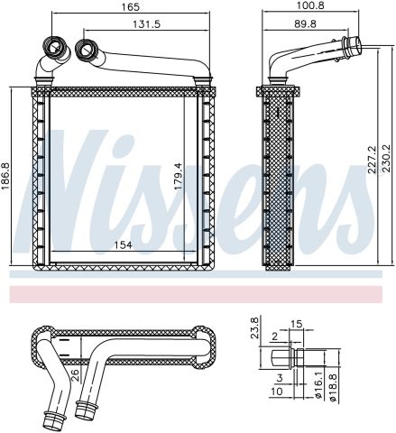 Kalorıfer Radyatoru Brazıng 153X185 Mm Skoda Superb 2 1.4 Tsı [3C0819031]