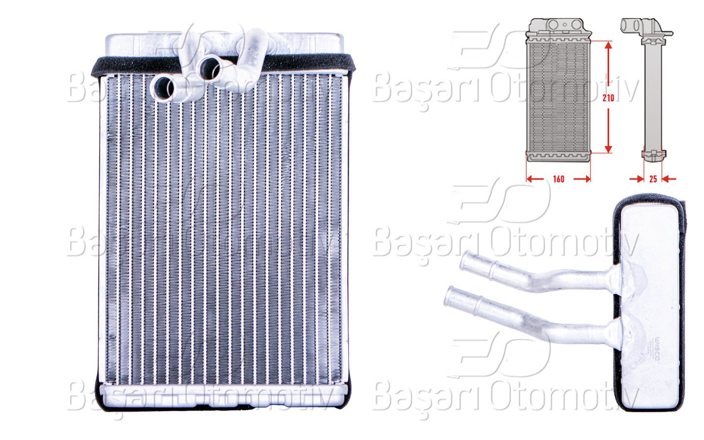 Kalorıfer Radyatoru Brazıng 210X165 Mm Hyundaı H-1 Starex 2.4 2.5 [97023]