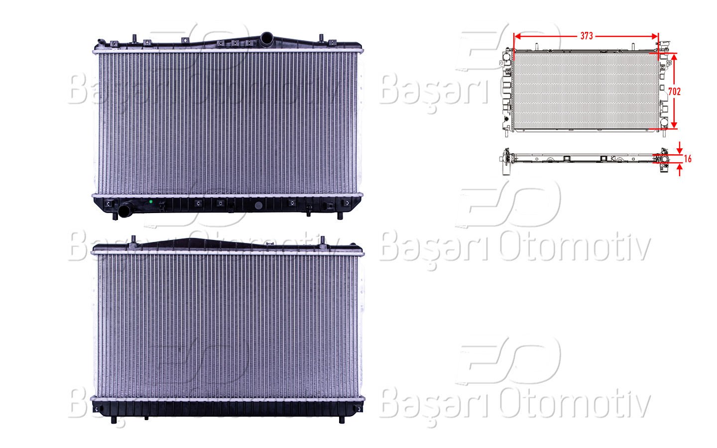 Su Radyatoru Brazıng Mt 373X702x16 Chevrolet Rezz0 00-08 [96271477]