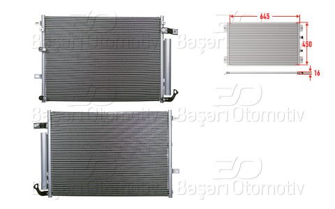 Klıma Radyatoru 645X450x16 Jeep Cherokee 2.0 2.2C 52014775AB