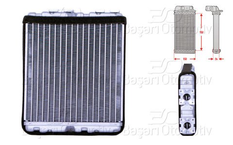 Kalorıfer Radyatoru Brazıng 150X150 Mm Nıssan D22 27140