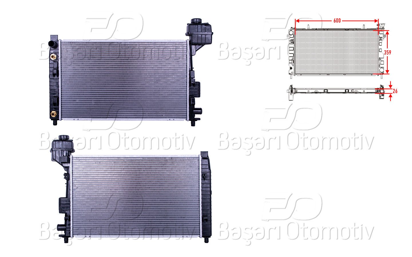 Su Radyatoru Brazıng At 600X359x26 Mercedes-Benz  1685000102