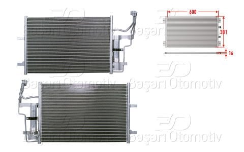 Klıma Radyatoru 600X381x16 Mazda3 5 1.3 1.6 2.0 2.3 03- BP4K