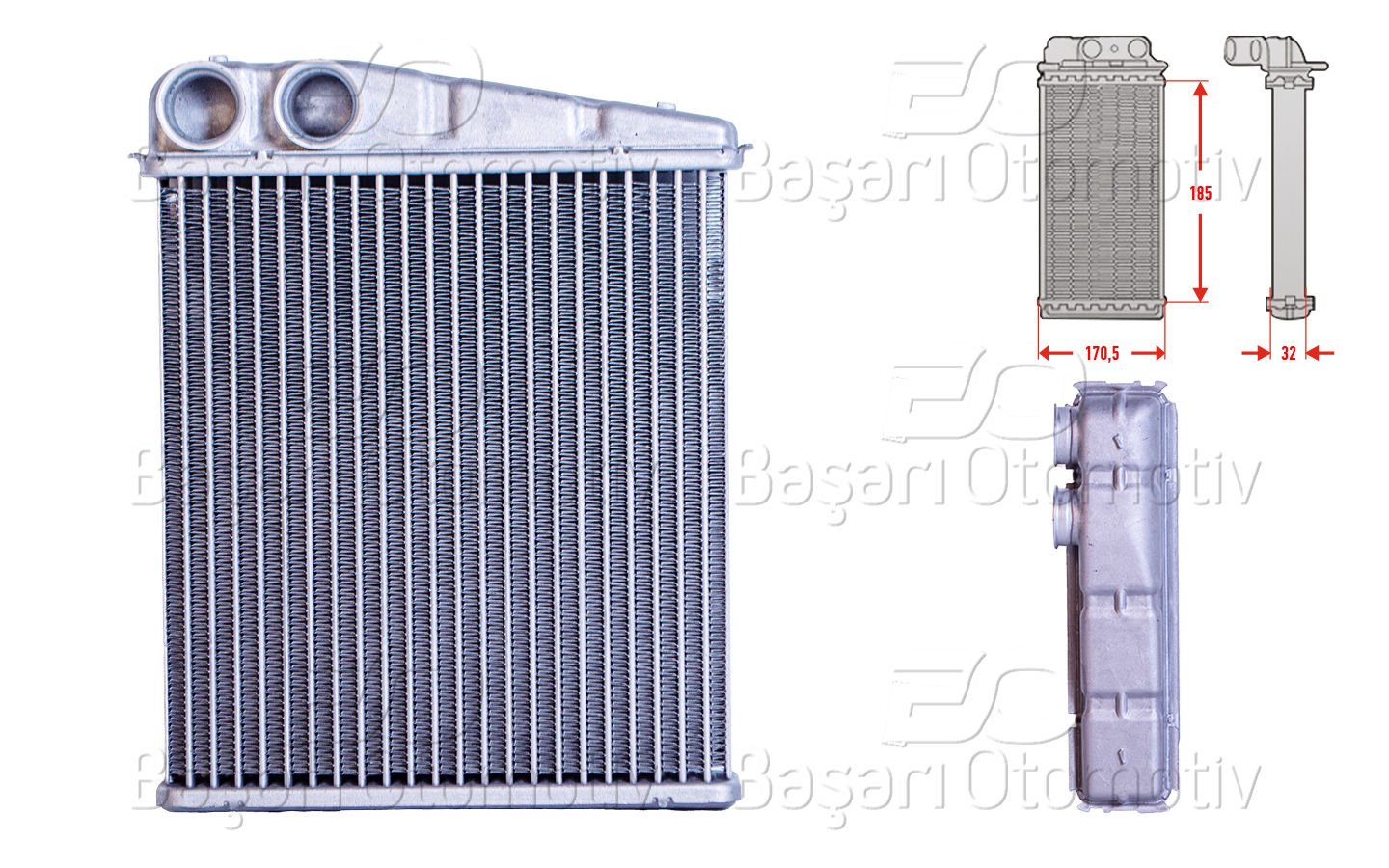 Kalorıfer Radyatoru Brazıng 185X176 Mm Vw Caddy G 1K0819031B