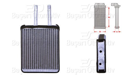 Kalorıfer Radyatoru Brazıng Mt-At 175X162x35 Mm Mazda 626 4 1.8 2.0 [GA5R]