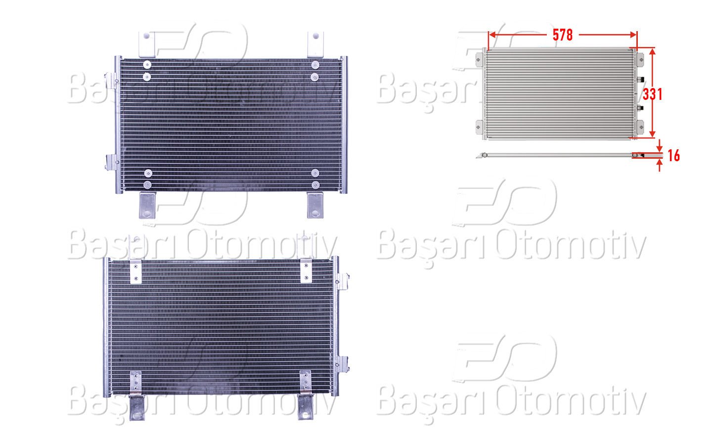 Klıma Radyatoru 578X331x16 Peugeot Boxer Jumper Fıat 6455.CG