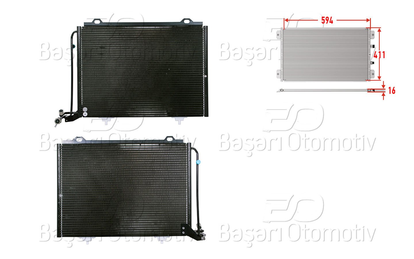 Klıma Radyatoru 594X411x16 Mercedes-Benz W202 93> 2028300970