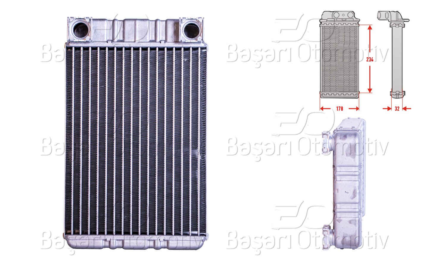 Kalorıfer Radyatoru Brazıng 235X180 Mm Mercedes-Benz C Class C180 200 [2038300161]