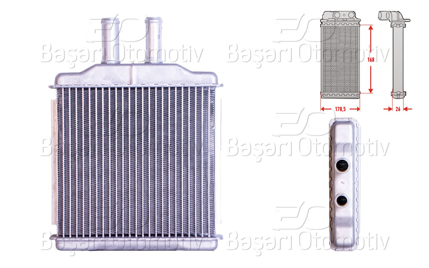 Kalorıfer Radyatoru Brazıng 170X163 Mm Chevrolet La 96554446