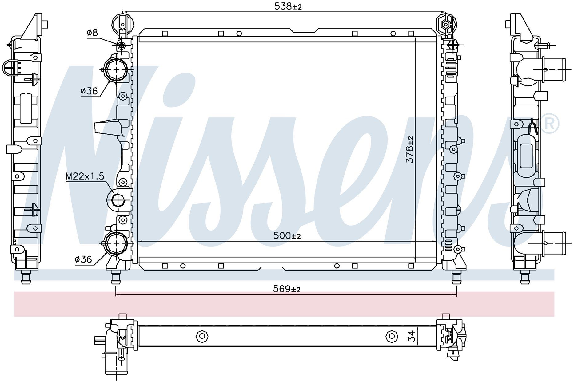 Su Radyatoru Mekanık Mt-At 497X375x25 Mm Fıat Tempra 7655948