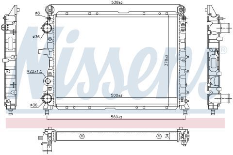 Su Radyatoru Mekanık Mt-At 497X375x25 Mm Fıat Tempra 7655948
