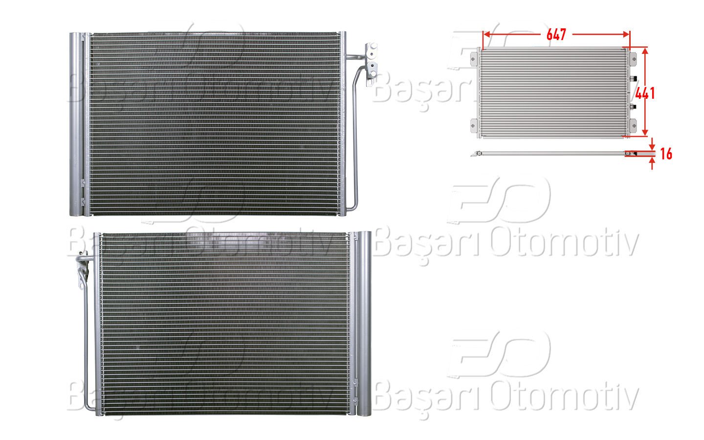 Klıma Radyatoru 647X441x16 Range Rover 3.0D. 3.6D  JRW000020