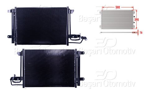 Klıma Radyatoru 580X390x16 Audı A3 Skoda Octavıa  1K0820411F